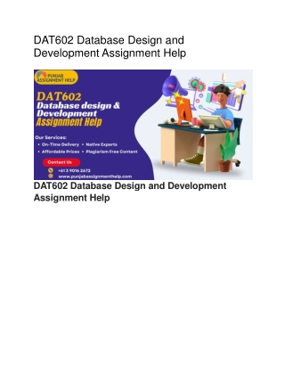 DAT602 Database Design and Development Assignment Help