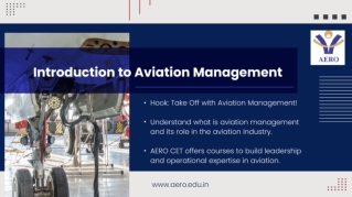 Discover Aviation Management Courses AERO CET