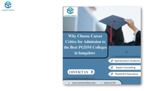 Why Choose Career Critics for Admission to the Best PGDM Colleges in Bangalore