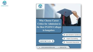 Why Choose Career Critics for Admission to the Best PGDM Colleges in Bangalore