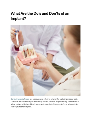 What Are the Do’s and Don’ts of an Implant