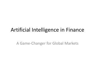 Artificial Intelligence in Finance: A Game-Changer for Global Markets