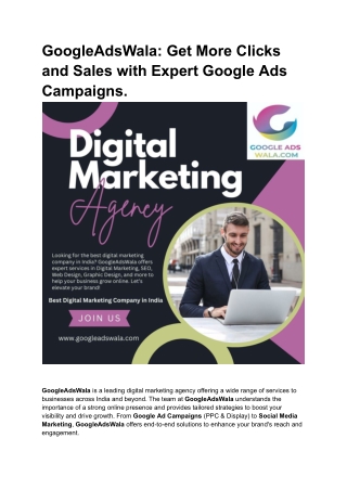 GoogleAdsWala: Get More Clicks and Sales with Expert Google Ads Campaigns.