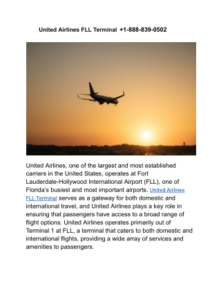 United Airlines FLL Terminal   1-888-839-0502