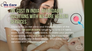 IVF Cost In India | We Care Health Services