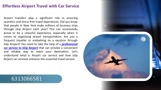 Effortless Airport Travel with Car Service