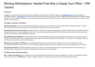 Renting Workstations_ Hassle-Free Way to Equip Your Office - IVM Techno
