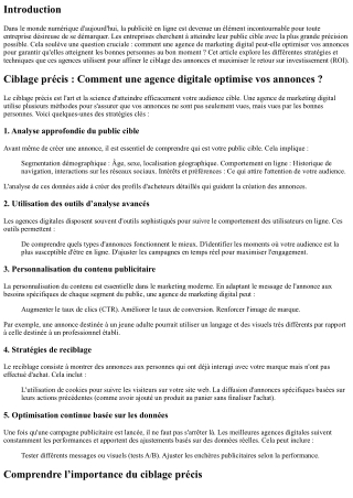 Ciblage précis : Comment une agence digitale optimise vos annonces ?