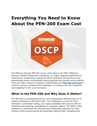 Everything You Need to Know About the PEN-200 Exam Cost