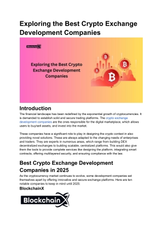 Exploring the Best Crypto Exchange Development Companies