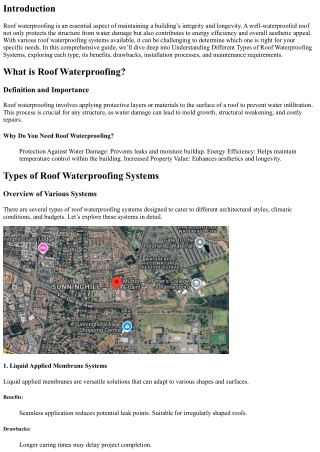 Understanding Different Types of Roof Waterproofing Systems