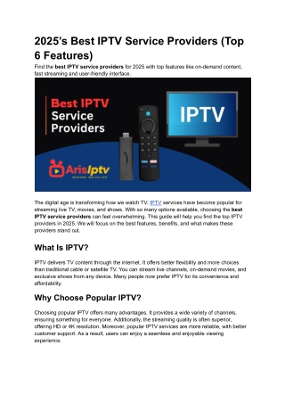 2025’s Best IPTV Service Providers (Top 6 Features)