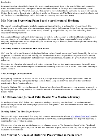 Mia Martin’s Journey to Becoming Palm Beach’s Preservation Queen
