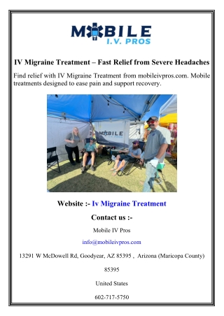 IV Migraine Treatment – Fast Relief from Severe Headaches