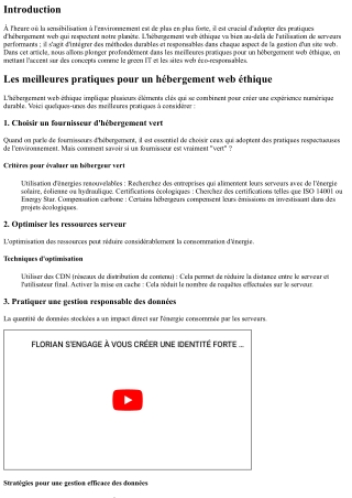 Les meilleures pratiques pour un hébergement web éthique