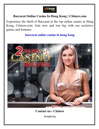 Baccarat Online Casino In Hong Kong Citinow.com