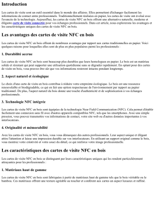 Les cartes de visite NFC en bois : un support naturel, moderne et élégant pour v