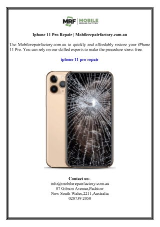 Iphone 11 Pro Repair  Mobilerepairfactory.com.au