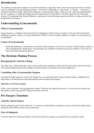 The Emotional Journey of Undergoing Male Breast Reduction