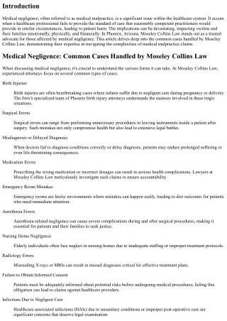 Medical Negligence: Common Cases Handled by Moseley Collins Law
