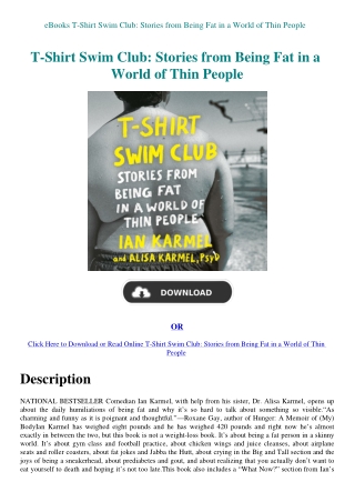 eBooks T-Shirt Swim Club Stories from Being Fat in a World of Thin People
