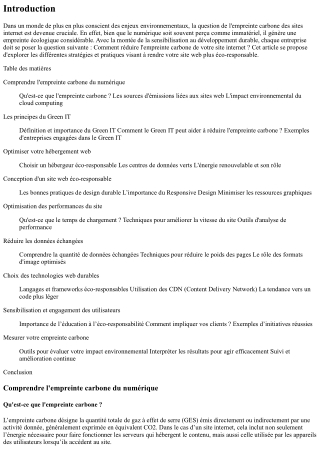 Comment réduire l'empreinte carbone de votre site internet ?