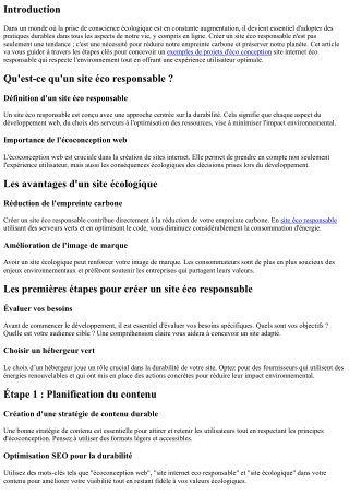 Créer un site éco responsable : les étapes clés à suivre
