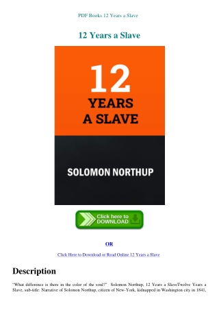 PDF Books 12 Years a Slave
