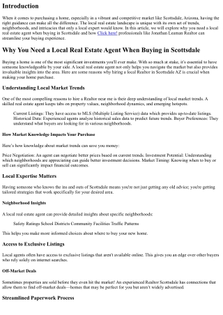 Why You Need a Local Real Estate Agent When Buying in Scottsdale