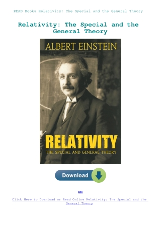 READ Books Relativity The Special and the General Theory