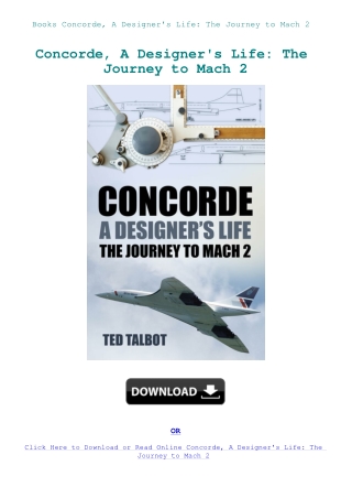 Books Concorde  A Designer's Life The Journey to Mach 2