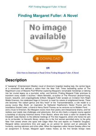 PDF Finding Margaret Fuller A Novel