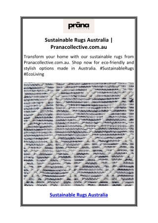 Sustainable Rugs Australia  Pranacollective.com.au