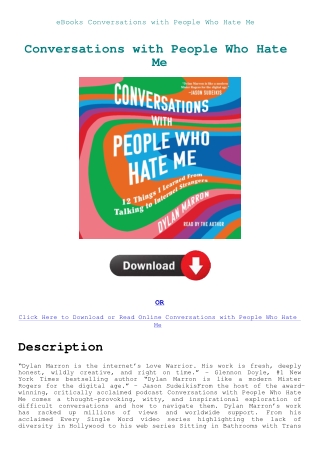 eBooks Conversations with People Who Hate Me