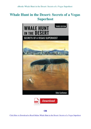 eBooks Whale Hunt in the Desert Secrets of a Vegas Superhost