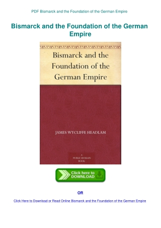 PDF Bismarck and the Foundation of the German Empire