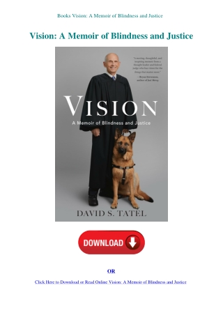 Books Vision A Memoir of Blindness and Justice