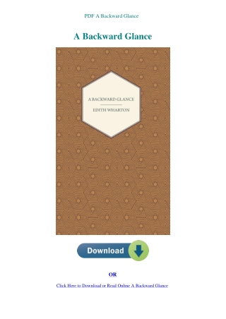 PDF A Backward Glance