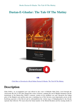 Books Dastan-E-Ghadar The Tale Of The Mutiny