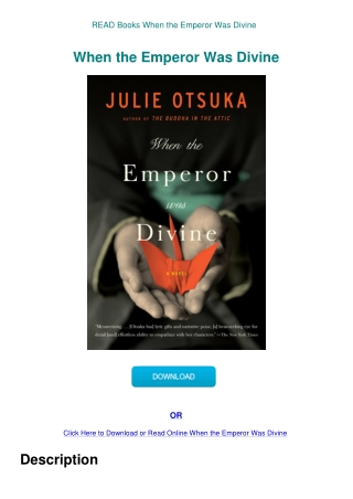 READ Books When the Emperor Was Divine