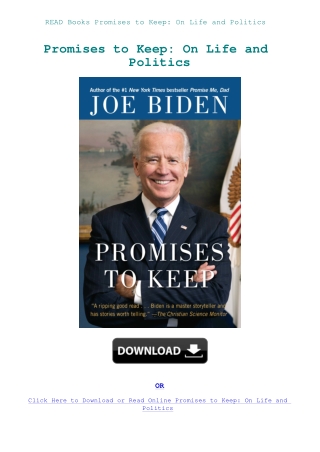 READ Books Promises to Keep On Life and Politics