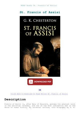 READ Books St. Francis of Assisi