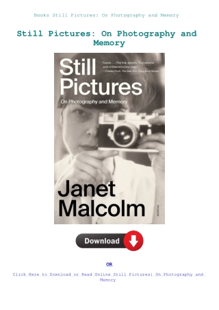 Books Still Pictures On Photography and Memory