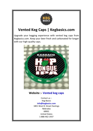 Vented Keg Caps  Kegbasics.com