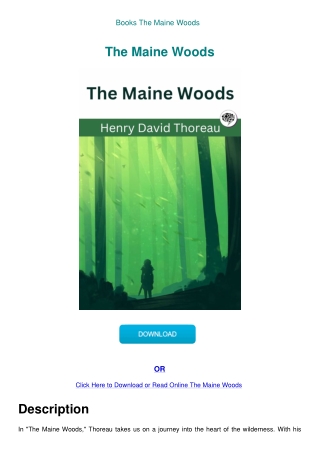 Books The Maine Woods