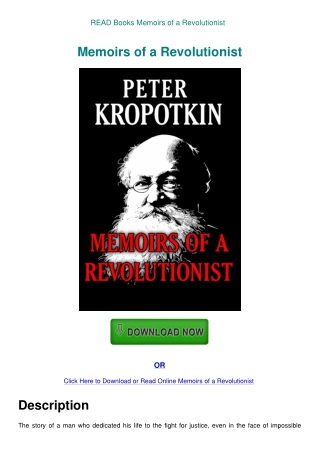 READ Books Memoirs of a Revolutionist