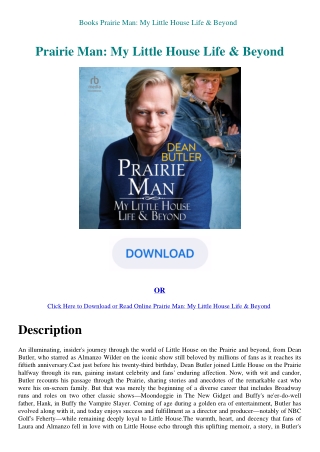 Books Prairie Man My Little House Life & Beyond