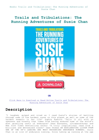 Books Trails and Tribulations The Running Adventures of Susie Chan