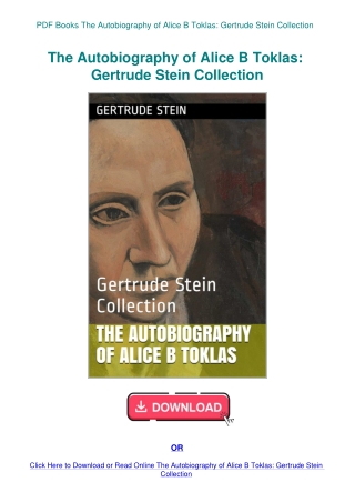PDF Books The Autobiography of Alice B Toklas Gertrude Stein Collection