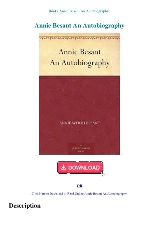 Books Annie Besant An Autobiography